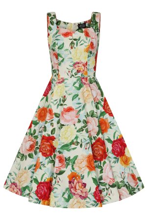 Golden Peony Swing Dress in Extended Sizing